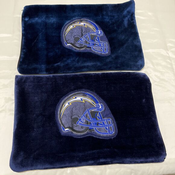 2 NFL San Diego Chargers Fleece Plush Pillowcases Covers Thick Heavy 18X28” - Picture 1 of 15